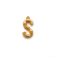 18k Solid Yellow Gold S Initial Letter Pendant