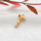 18k Solid Yellow Gold T Initial Letter Charm Pendant