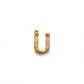 18k Solid Yellow Gold U initial Letter Charm Pendant