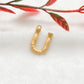 18k Solid Yellow Gold U initial Letter Charm Pendant
