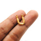 18k Solid Yellow Gold U initial Letter Charm Pendant