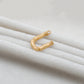 18k Solid Yellow Gold U initial Letter Charm Pendant