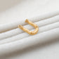 18k Solid Yellow Gold U initial Letter Charm Pendant