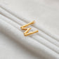 18k Solid Yellow Gold W Initial Letter Charm Pendant