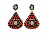 Coral Crown Drop Earrings