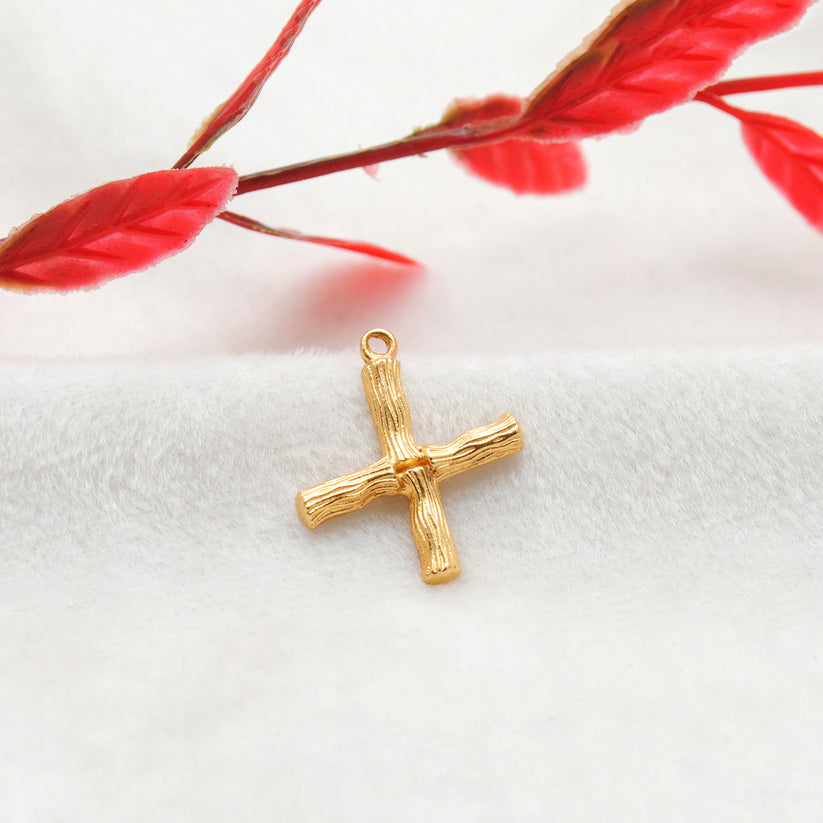 18k Solid Yellow Gold X Initial Letter Charm Pendant