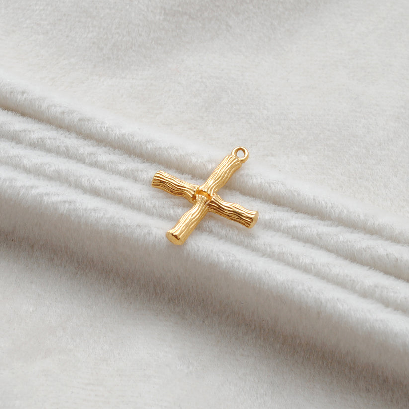 18k Solid Yellow Gold X Initial Letter Charm Pendant