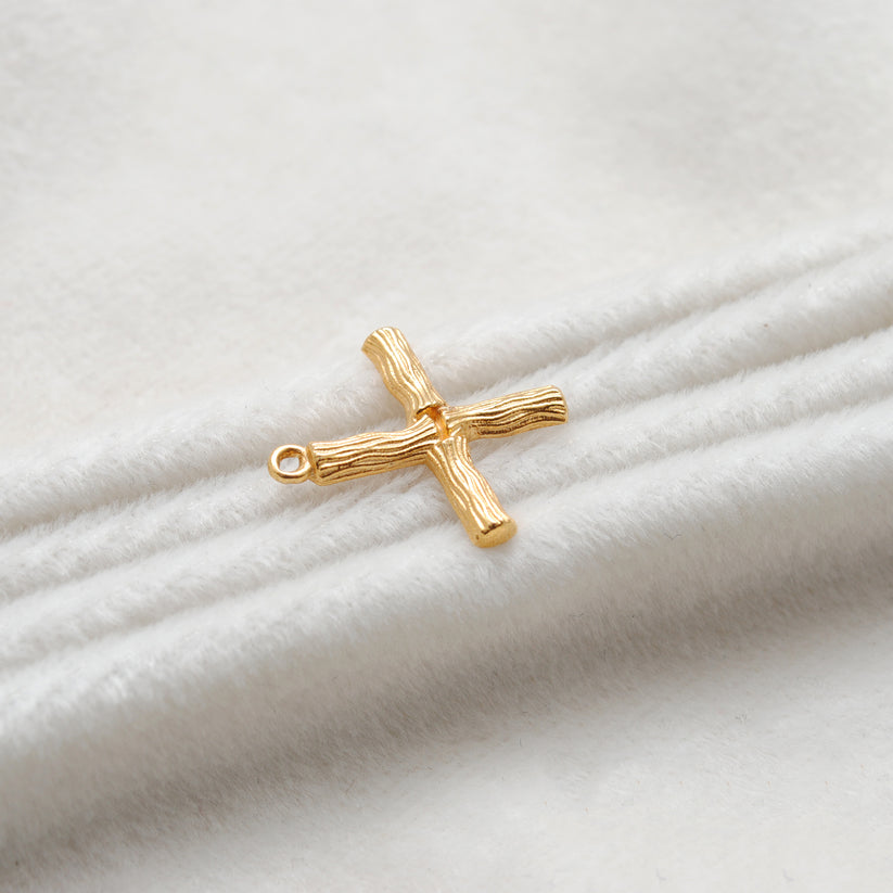 18k Solid Yellow Gold X Initial Letter Charm Pendant