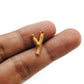 18K Solid Yellow Gold Pendant Y Initial Letter Charm