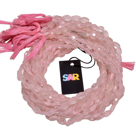 Rose Quartz Faceted Oval  Stone Beads, ( 9x8-11x8mm  Size)
