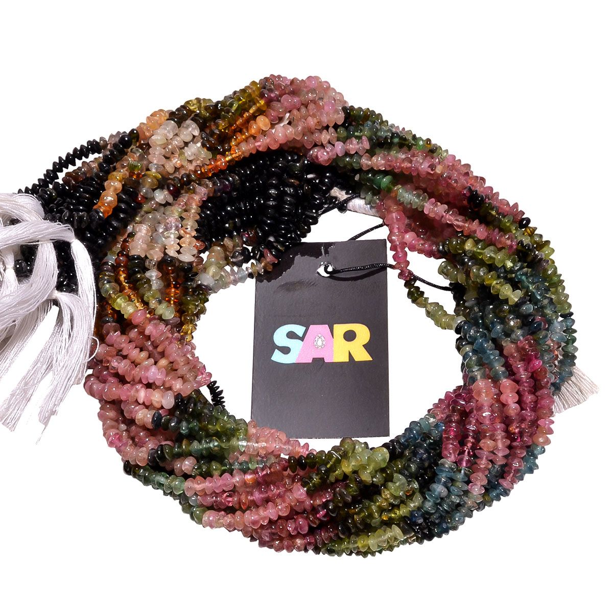 Multi Color Tourmaline Stone in Plain Button Shape (3-4mm)