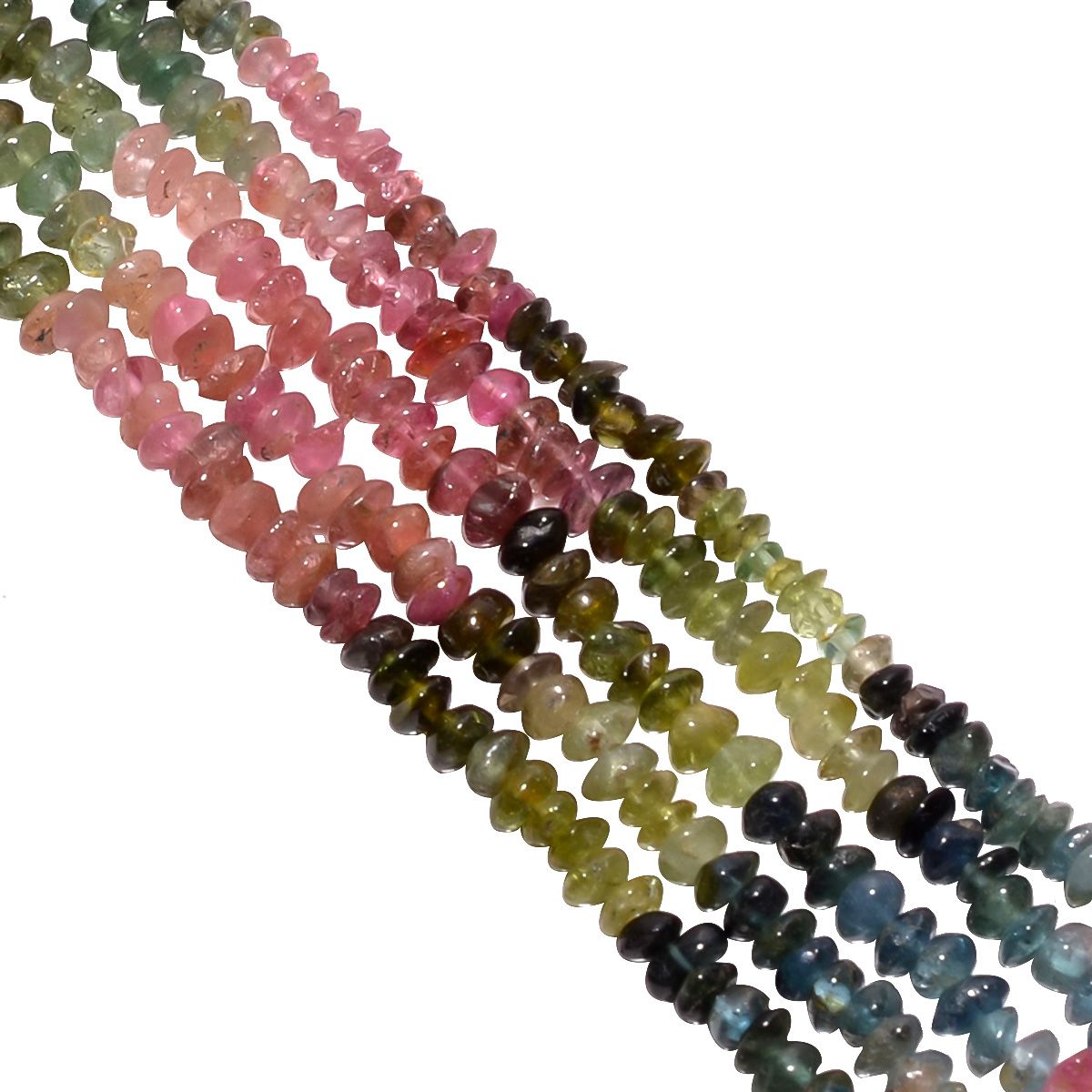 Multi Color Tourmaline Stone in Plain Button Shape (3-4mm)