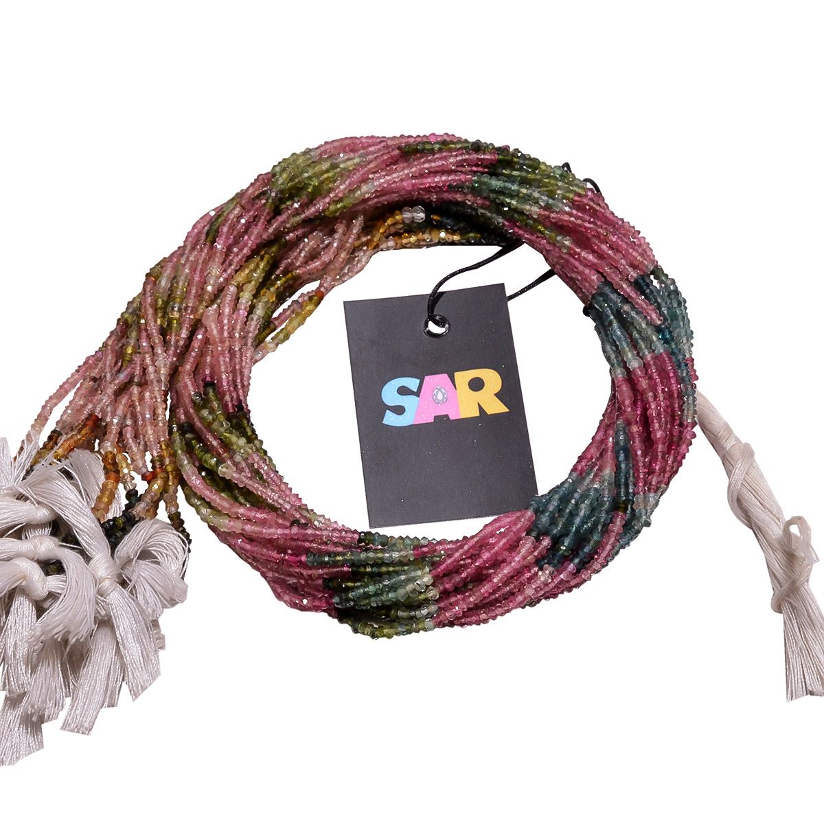 Multi Color Tourmaline Beads in 2.5-3mm Size-Roundel Shape