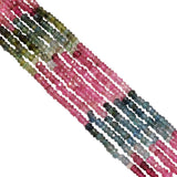 Multi Color Tourmaline Beads in 2.5-3mm Size-Roundel Shape