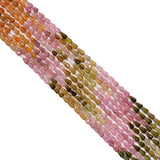Tourmaline Stone Straight Drilled Drop Beads-AAA+ Quality Multi Color Beads in 2x3mm Size.