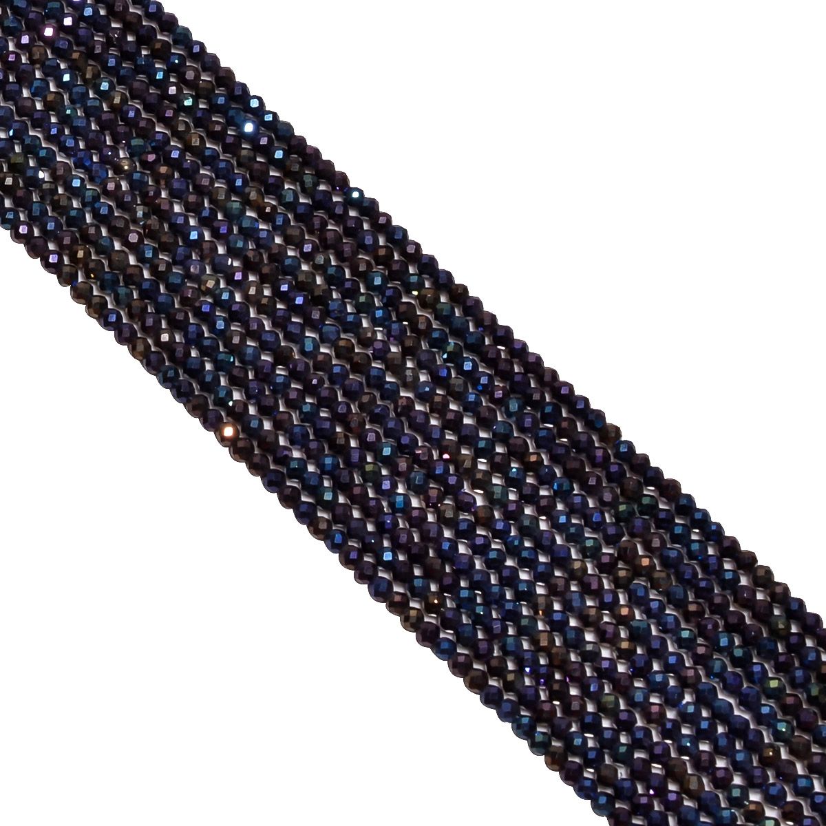 Black Spinel Stone Micro Faceted Mystic Coated Beads in Round Shape (2.25-2.4mm)