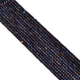 Black Spinel Stone Micro Faceted Mystic Coated Beads in Round Shape (2.25-2.4mm)