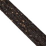 Black Spinel Micro Faceted Golden Coated Beads-2.25-2.4mm Size in Roundel Shape