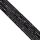 Black Spinel Micro Fine Faceted Beads, 2.5-2.8mm in Round Shape