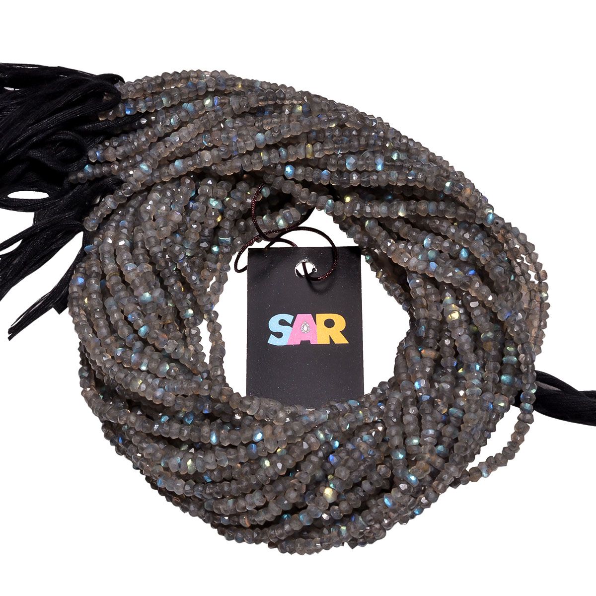 Labradorite 3mm Micro Faceted Roundel Beads Strand, Labradorite Faceted Roundel Beads, Labradorite Stone Beads