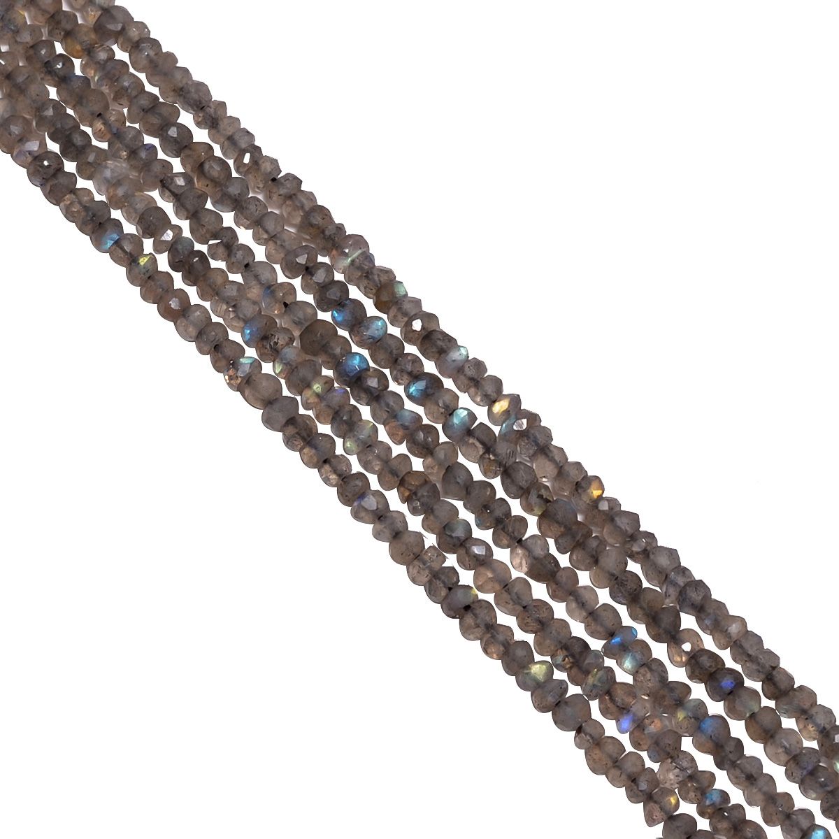 Labradorite 3mm Micro Faceted Roundel Beads Strand, Labradorite Faceted Roundel Beads, Labradorite Stone Beads