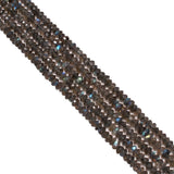 Labradorite 3.5-4mm Fine Faceted Roundel Beads Strand, Labradorite Fine Faceted Roundel Beads Strand, Labradorite Stone Beads