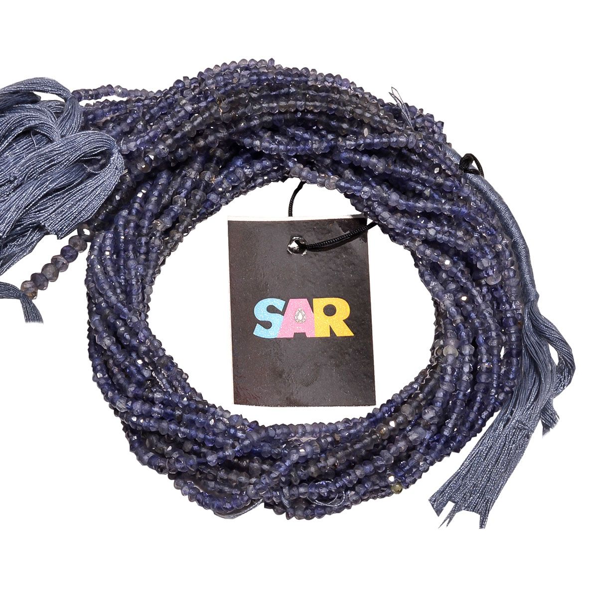 Iolite 3-3.4mm Faceted Roundel Beads Strand, Iolite Faceted Roundel Beads, Natural Iolite Stone Beads