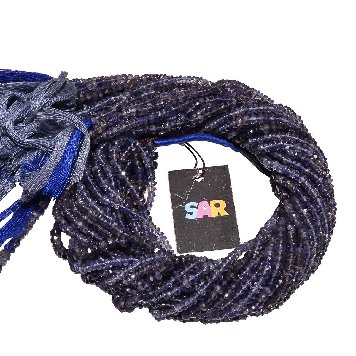 Iolite 5mm Faceted (Hand Cut) Roundel Beads Strand, Iolite Faceted Roundel Beads, Semi Precious Stone Beads