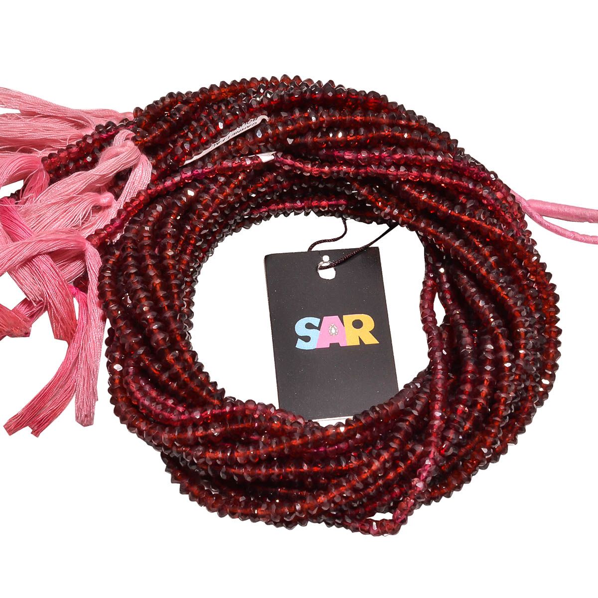 Garnet 4-4.5mm Faceted (Hand Cut) Roundel Beads Strand, Garnet Faceted Roundel Beads Strand, Garnet Beads Strand, Garnet