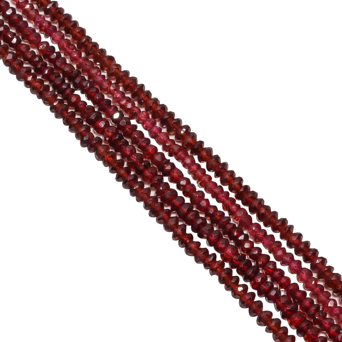 Garnet 4-4.5mm Faceted (Hand Cut) Roundel Beads Strand, Garnet Faceted Roundel Beads Strand, Garnet Beads Strand, Garnet