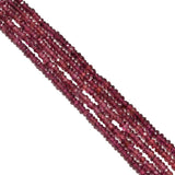 Rhodolite Garnet 3-3.3mm Faceted (Hand Cut) Roundel Beads Strand, Rhodolite Faceted Roundel Beads, Rhodolite Garnet Beads