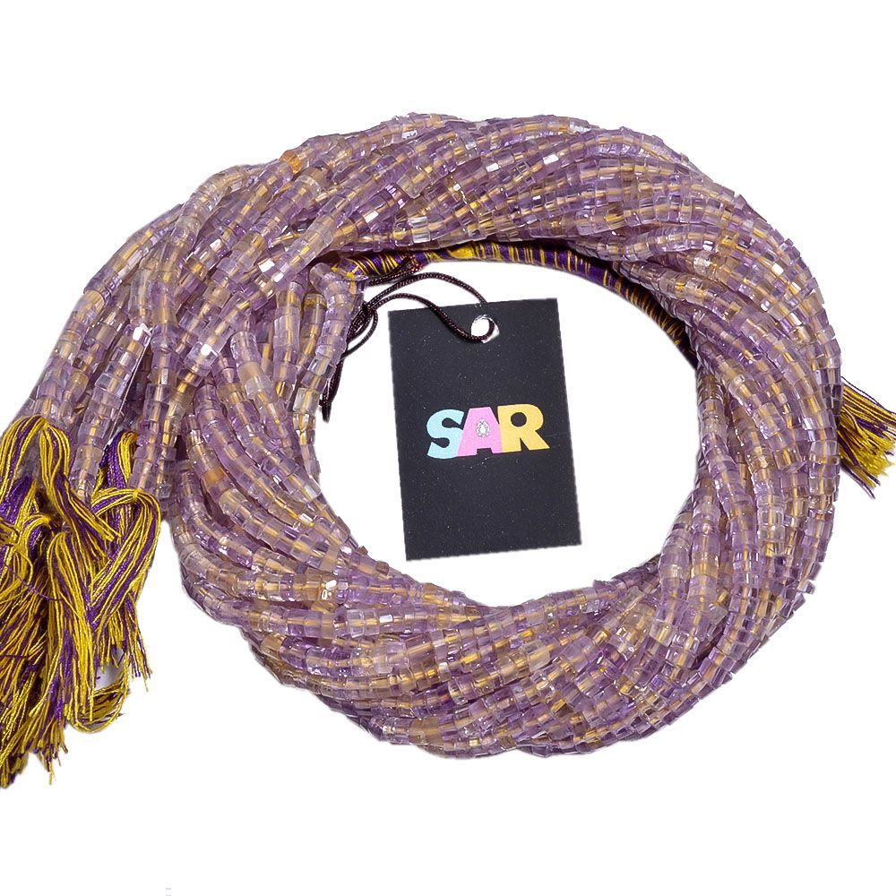 Ametrine 4-4.5mm Faceted Roundel Beads Strand, Ametrine Faceted Roundel Beads, Ametrine Natural Stone Beads