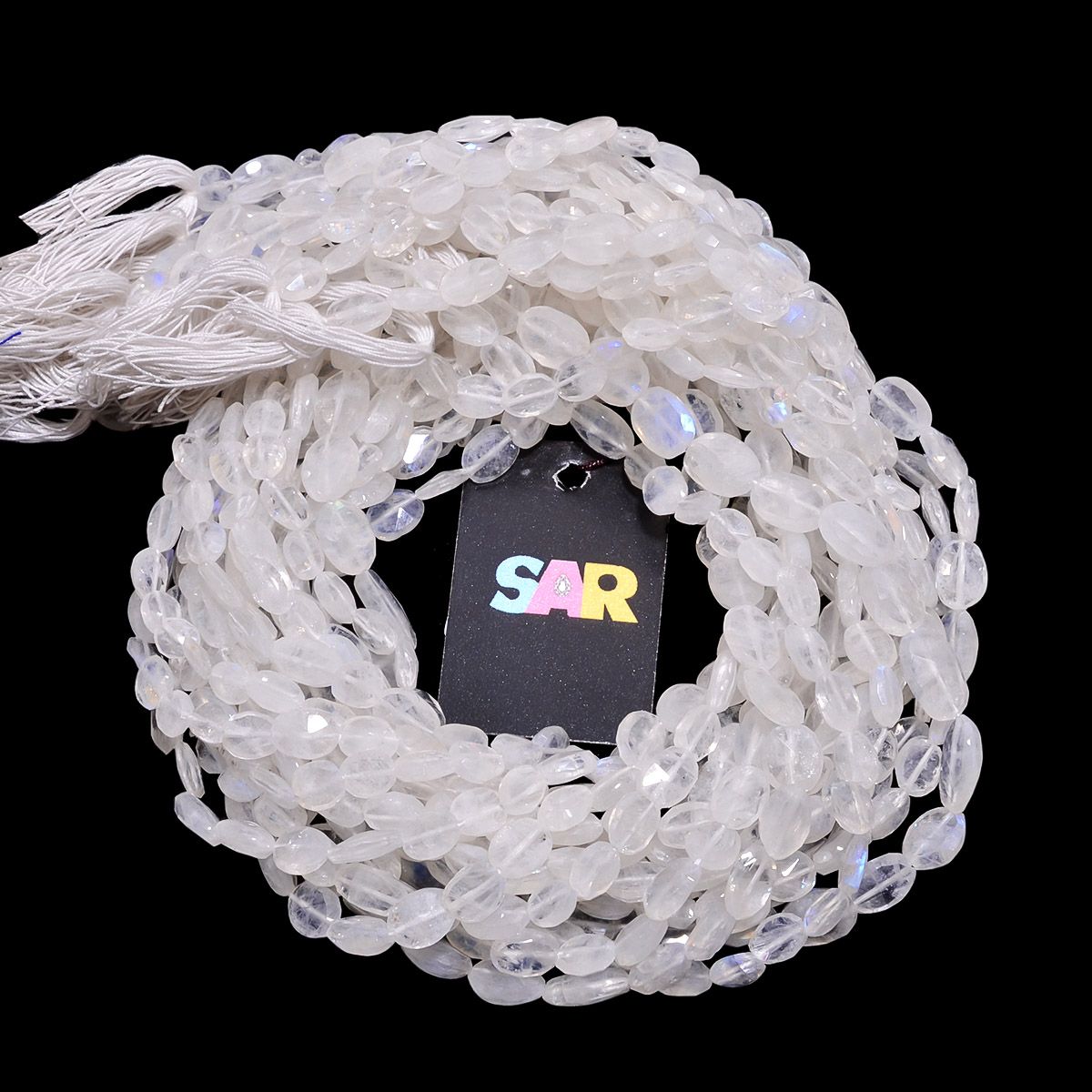 Rainbow Moonstone 5x7-10x7mm Faceted Oval Beads Strand, Rainbow Moonstone Faceted Oval Beads, Rainbow Moonstone