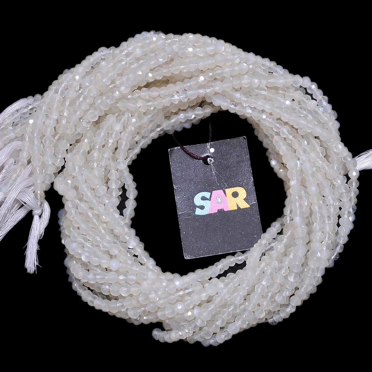 Moon Stone 4mm Fine Faceted Roundel Beads Strand, Natural Moonstone Faceted Beads, Natural Moonstone Roundel Beads