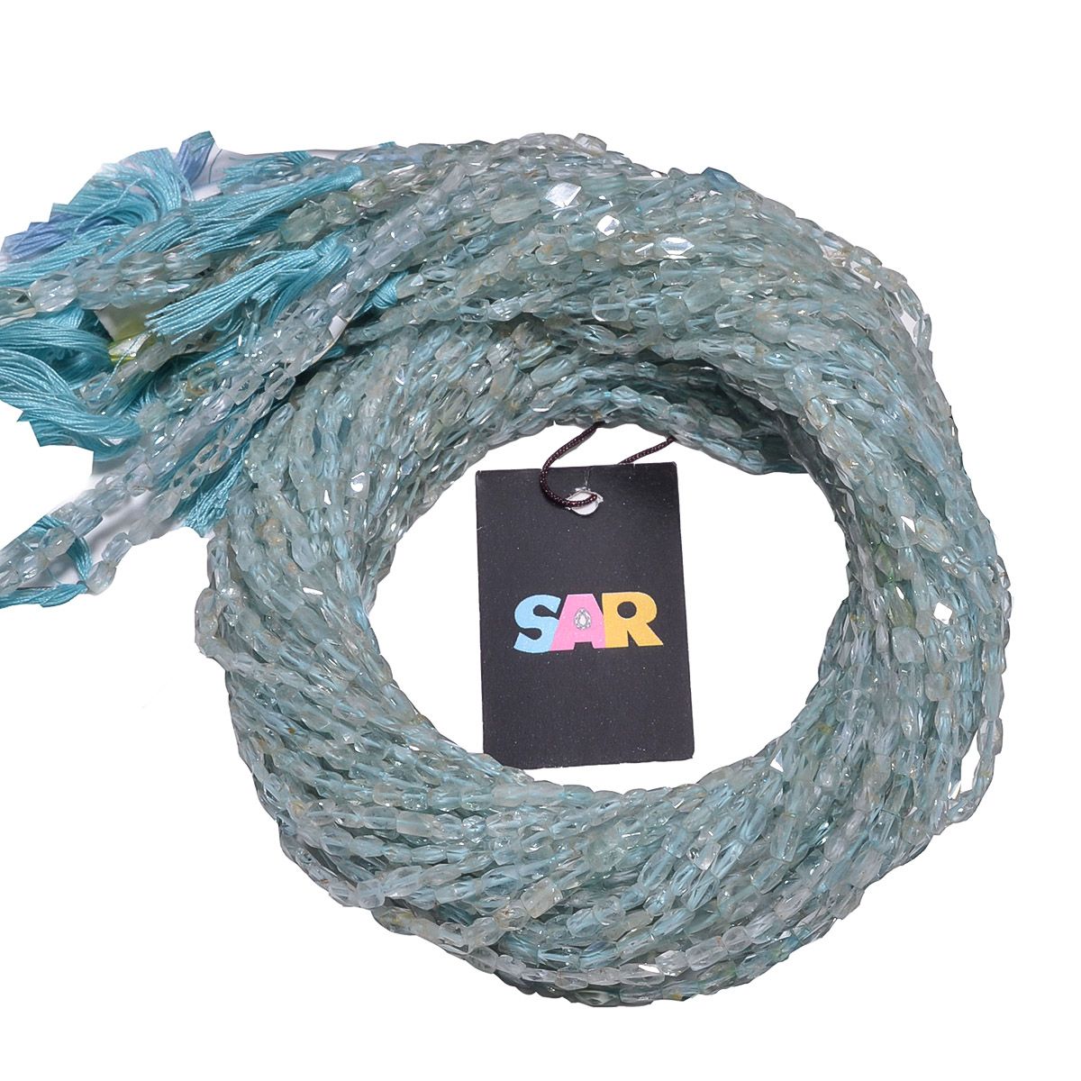 Aquamarine 2.5-4mm (Hand Cut) Faceted Cube Beads Strand, Hand Cut Aquamarine Faceted Cube Beads, Aquamarine