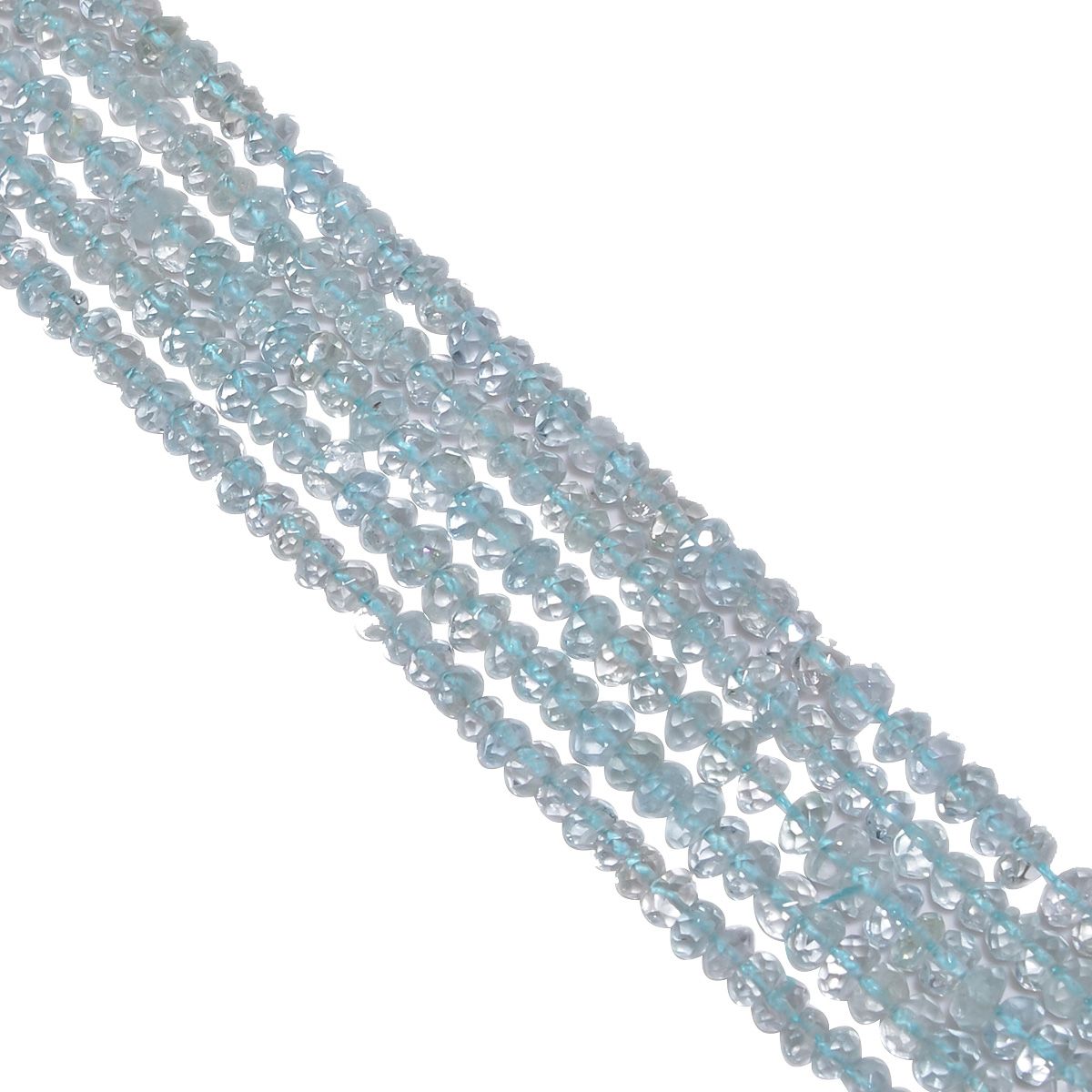 Aquamarine 4-4.5mm Faceted Roundel Beads Strand, Aquamarine Faceted Roundel Beads, Aquamarine Stone Beads Strand,