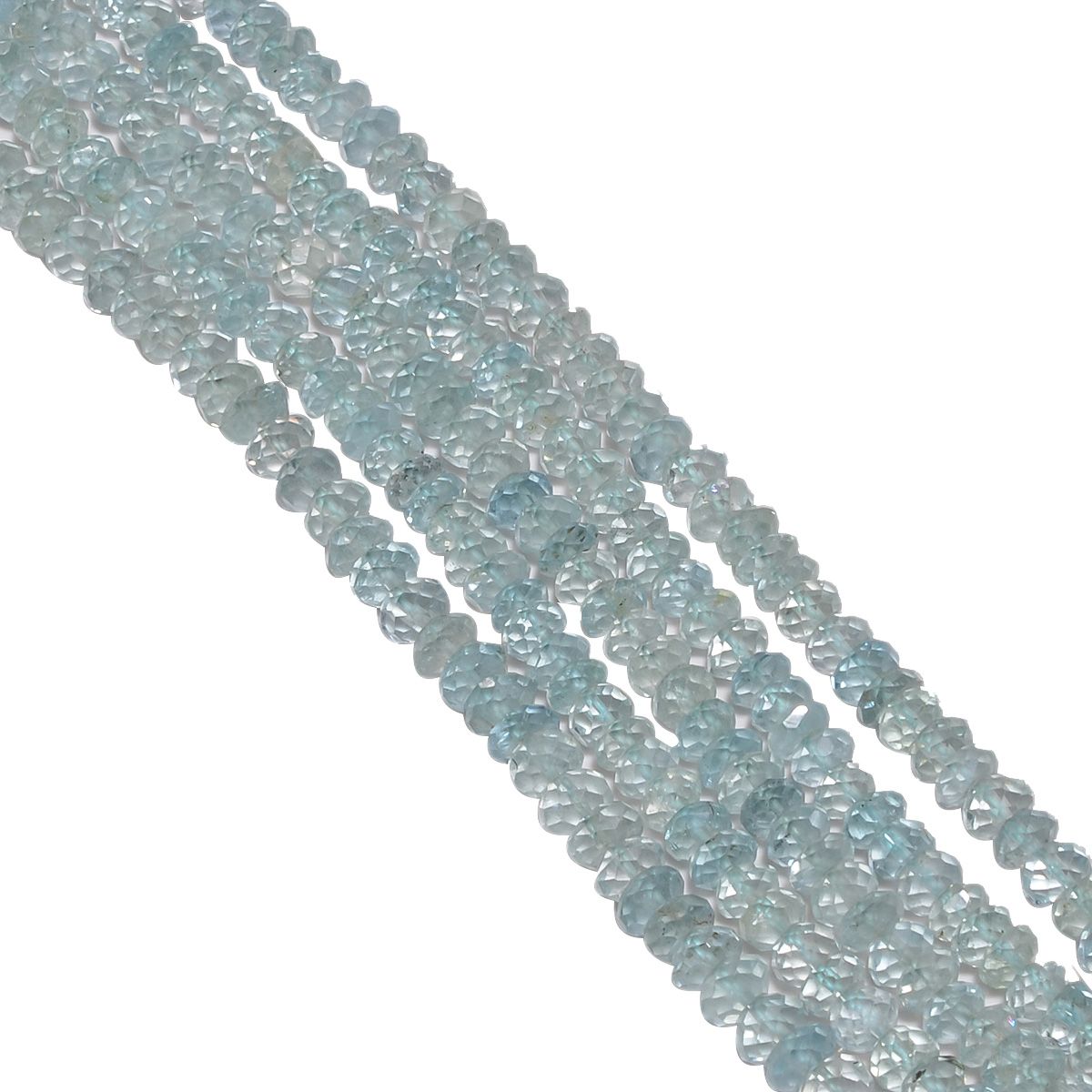 Aquamarine 4-4.5mm Faceted Roundel Beads Strand, Aquamarine Faceted Roundel Beads, Aquamarine Stone Beads Strand,