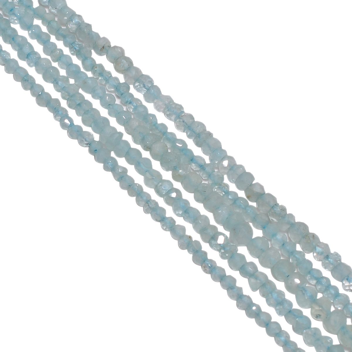 Aquamarine 3-3.5mm Faceted Roundel Beads Strand, Semi Precious Stone Beads, Aquamarine Faceted Roundel Beads