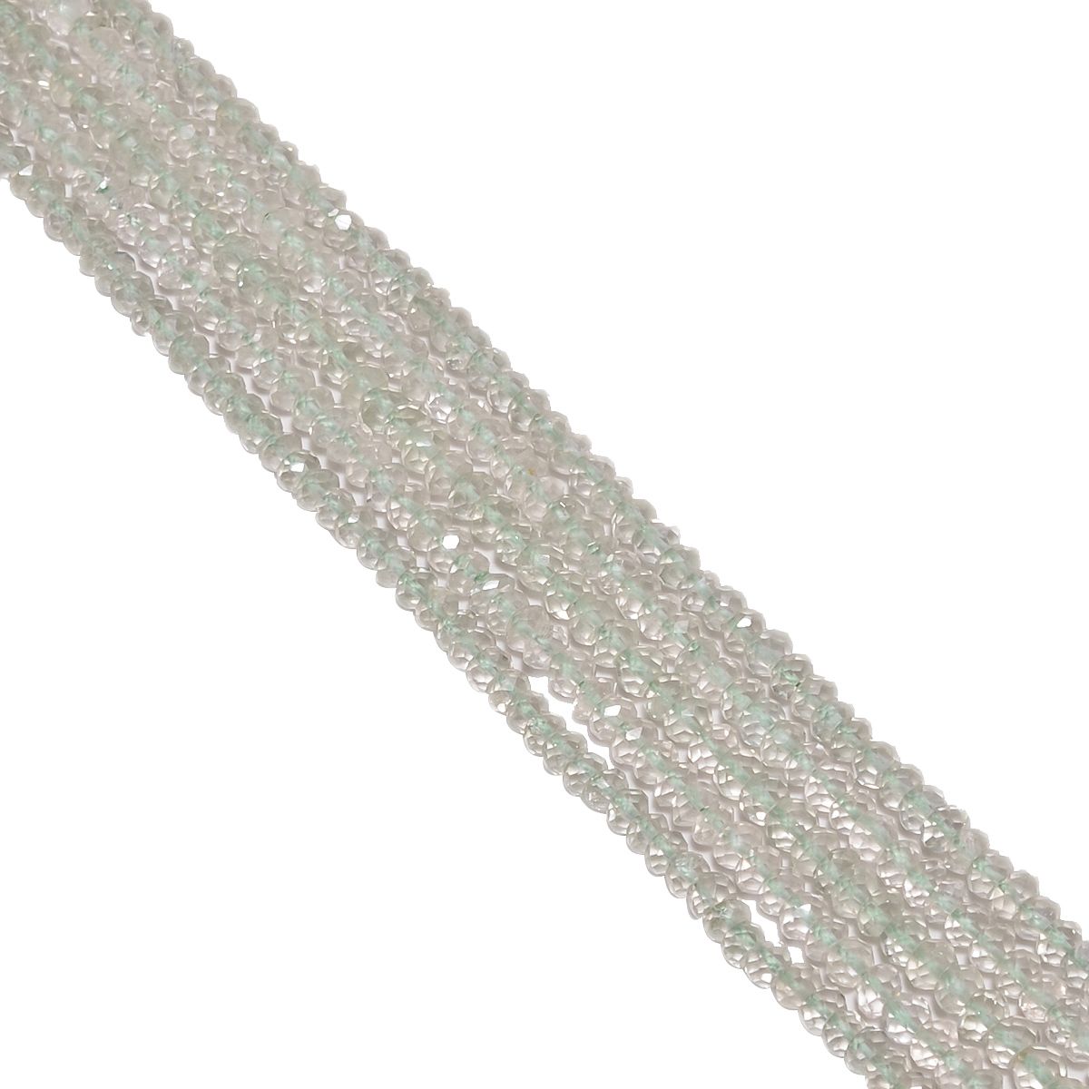 Green Amethyst 3.5-4mm Faceted Roundel Beads Strand, Green Amethyst Faceted Roundel Beads, Green Amethyst Beads