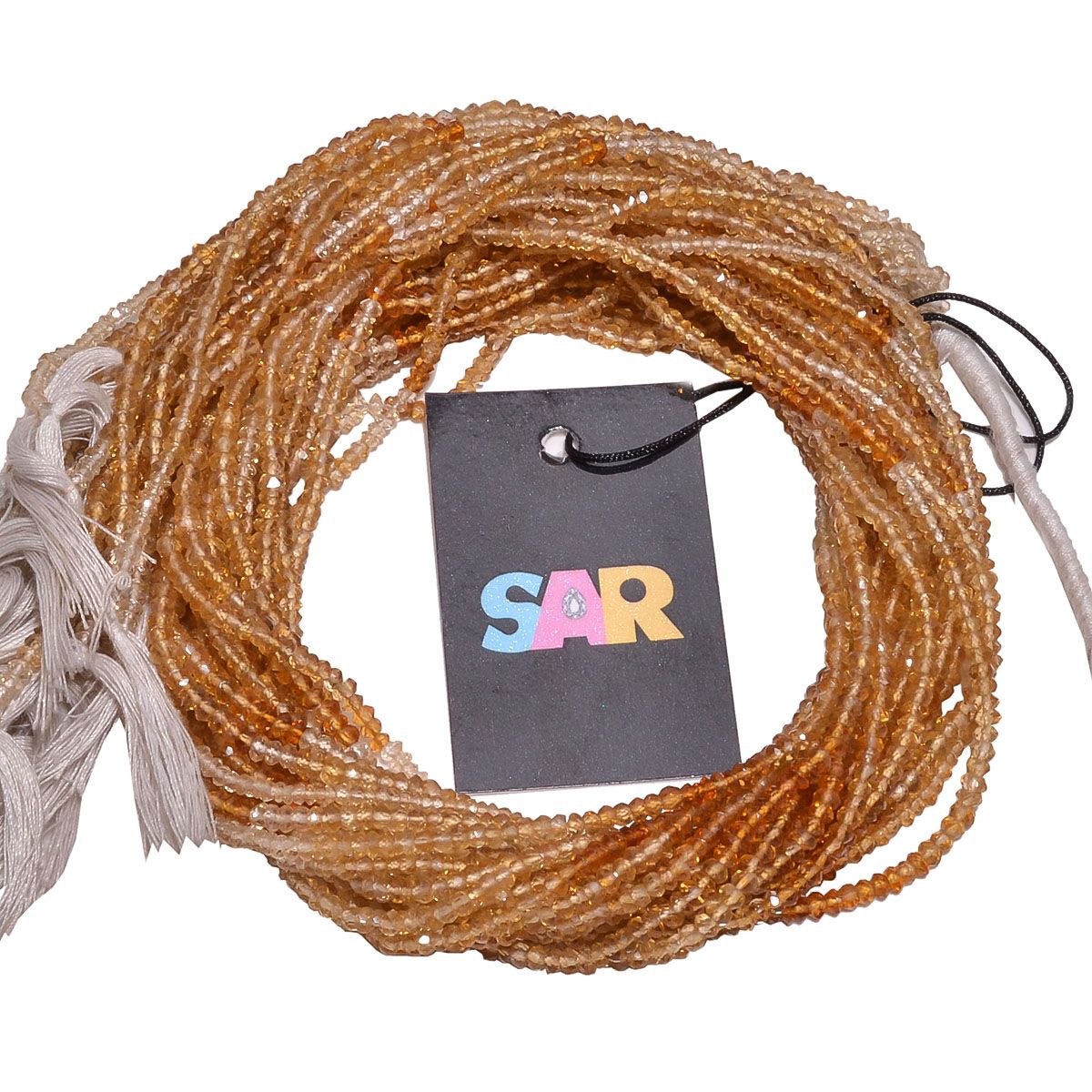 Citrine Shaded Faceted Roundel Beads Strands - Citrine (Shaded) 2.5-3mm