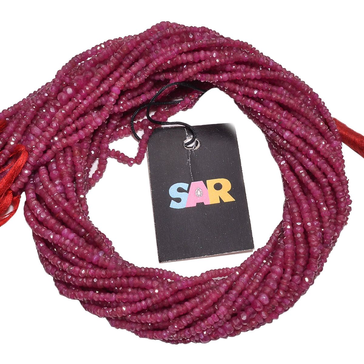 Ruby Glass Filling Beads Strand - Ruby (Glass Filled) 2.5-3.5mm