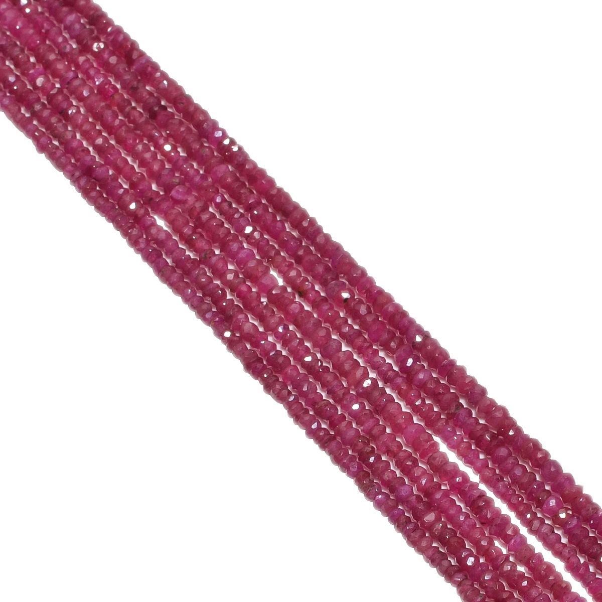 Ruby Glass Filling Beads Strand - Ruby (Glass Filled) 2.5-3.5mm