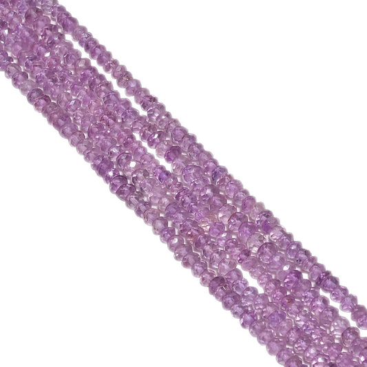 Brazil Amethyst, Brazail Amethyst Beads Strand, Brazil Amethyst 4-4.5mm Faceted Roundel Beads Strand, Semi Precious Stone Beads
