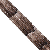 Smoky Quartz Faceted Roundel Beads Strand (Shaded) 4.5-5mm