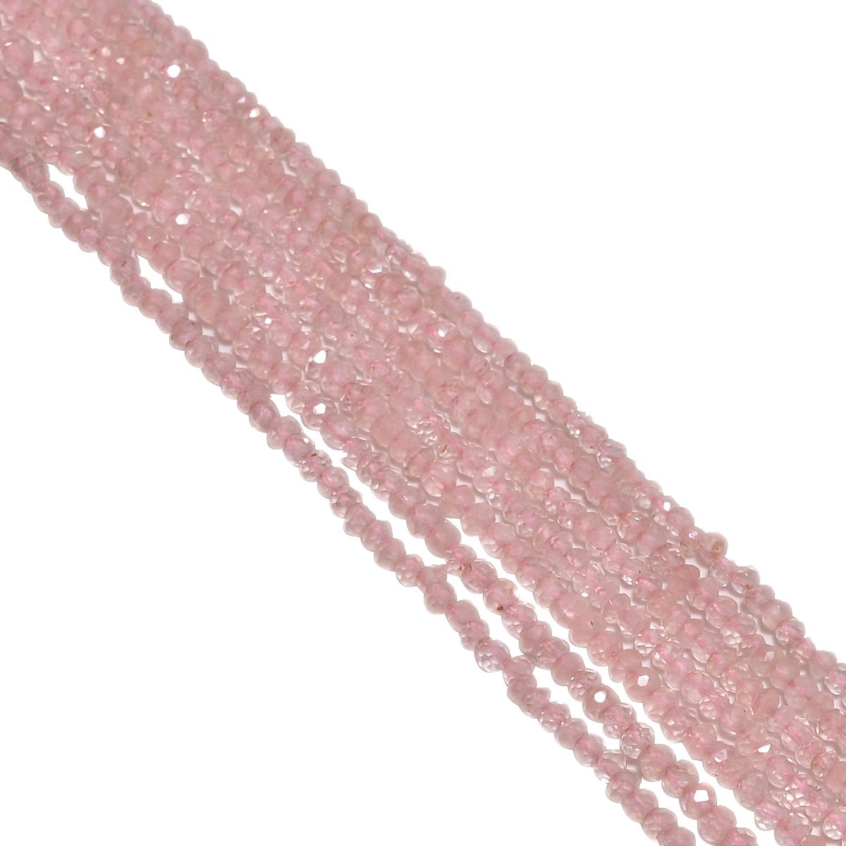 Fine Faceted Rose Quartz Beads - Roundel Beads (2.8-3mm)