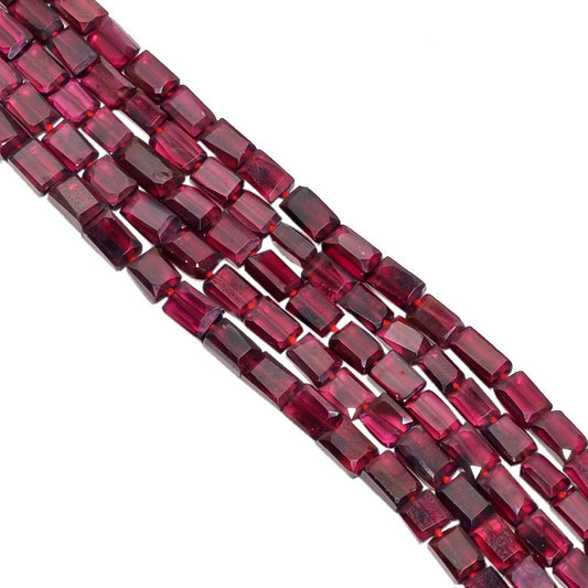 Garnet Faceted Beaded Beads Rectangle Shape ,  6x4-8x6mm size
