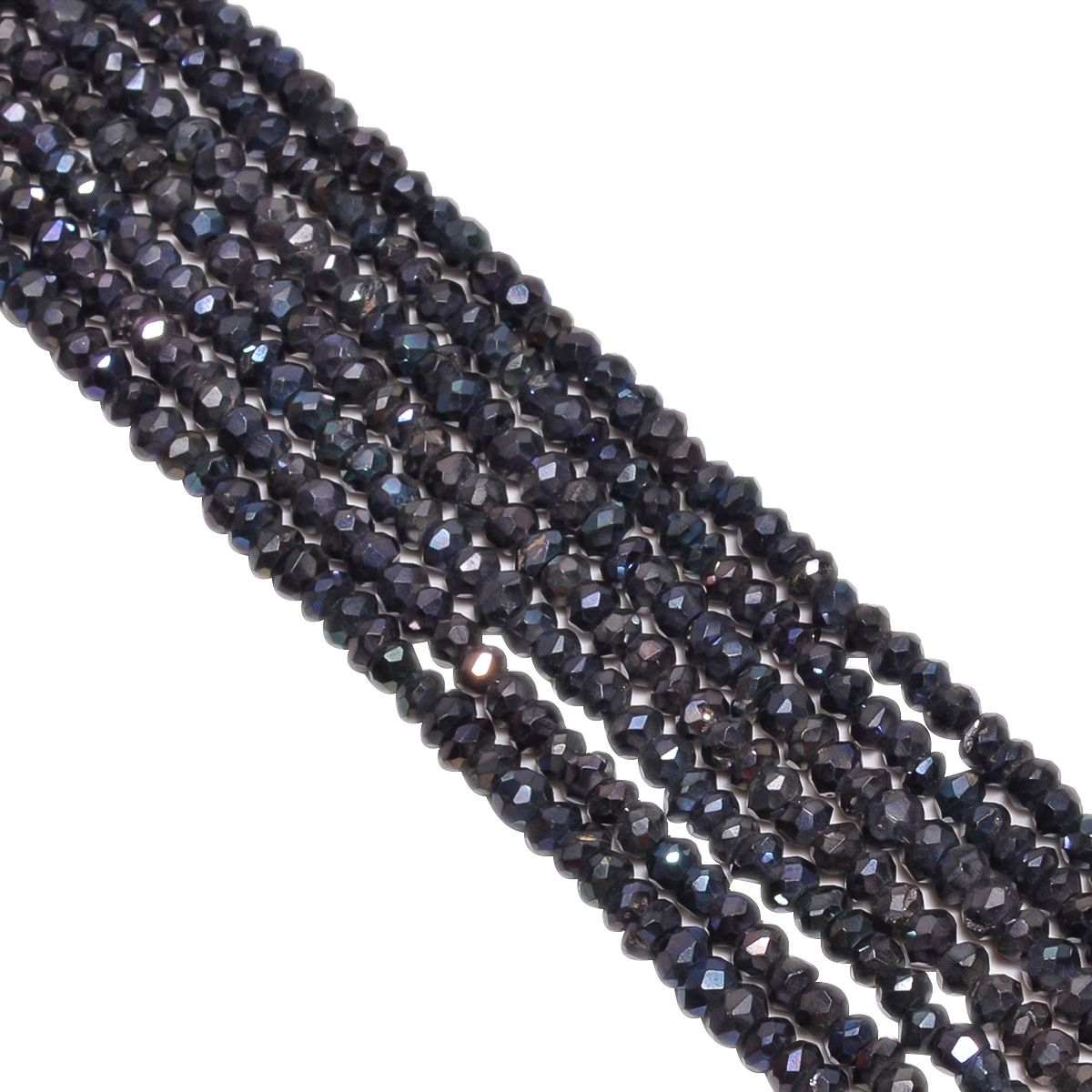Pyrite Facted Black Coated- Roundel Shape Beads in 3.5-4mm.