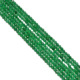 Fine Faceted Roundel Beads Strand - Green Onyx Beads, 3.2-3.5mm