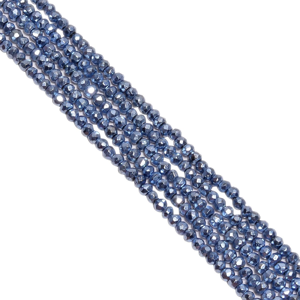 Pyrite Stone Beads-Coated in Sky Blue color,3-4mm Size and Roundel Shape