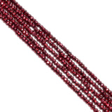 Pyrite Semi Precious Stone Red Coated Beads in Roundel Shape (3-3.5mm)